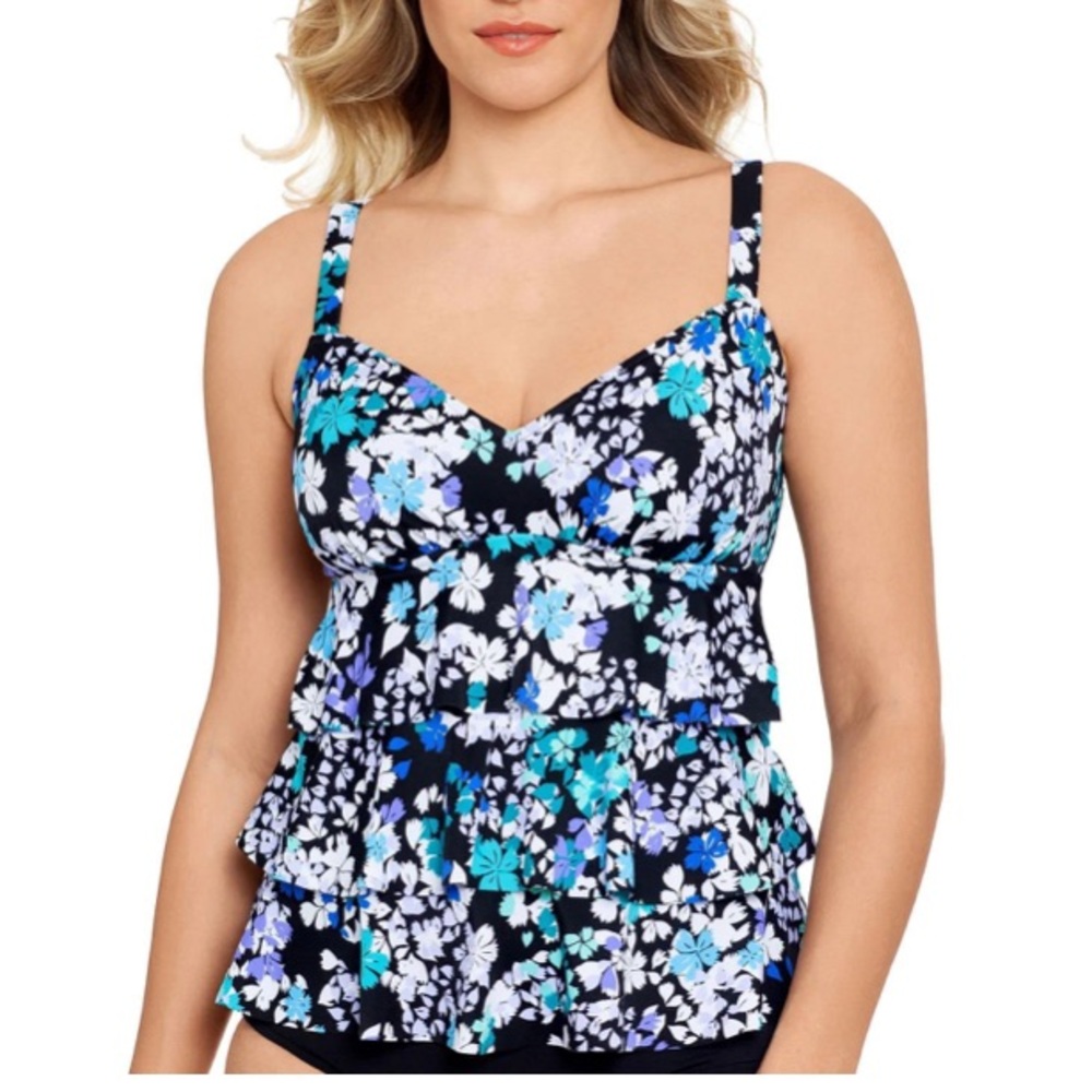Swim Solutions Triple Tier Tankini Top 8